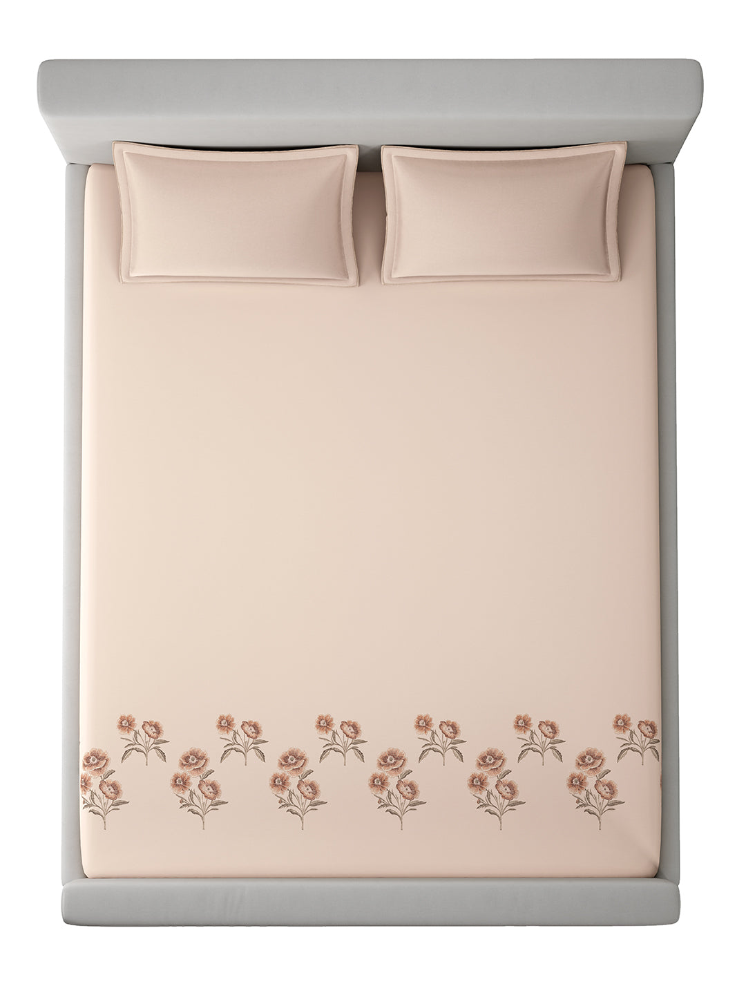 ZINNIA-PEACH KING BED SHEET SET