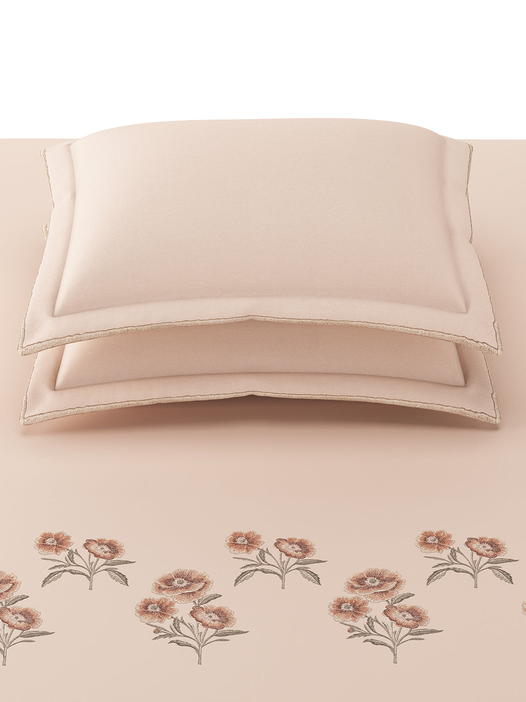 ZINNIA-PEACH KING BED SHEET SET
