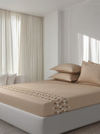 VOLUTE-BUCKSKIN KING BED SHEET SET