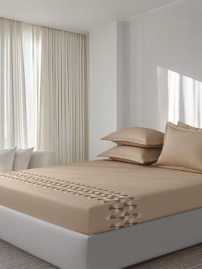 VOLUTE-BUCKSKIN KING BED SHEET SET