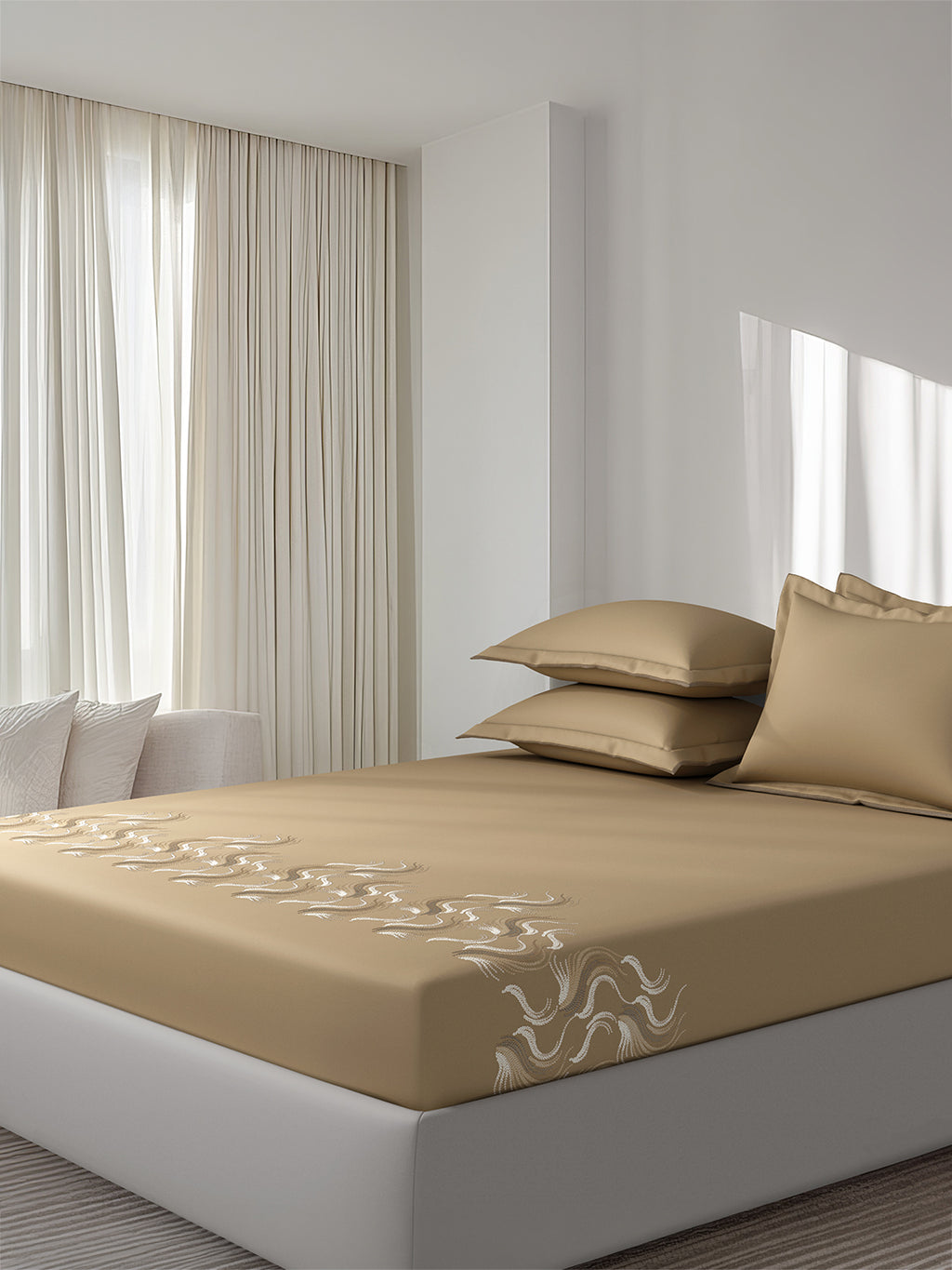 REEF-MUSTARD  KING BED SHEET SET
