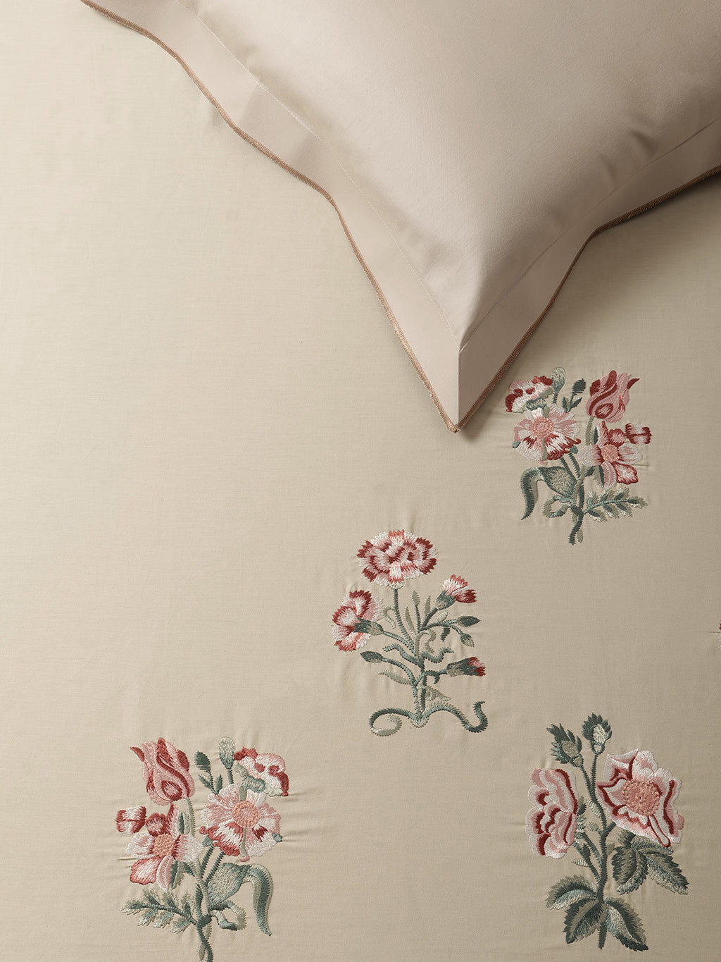 HOLLYHOCK-WHITE SAND KING BED SHEET SET
