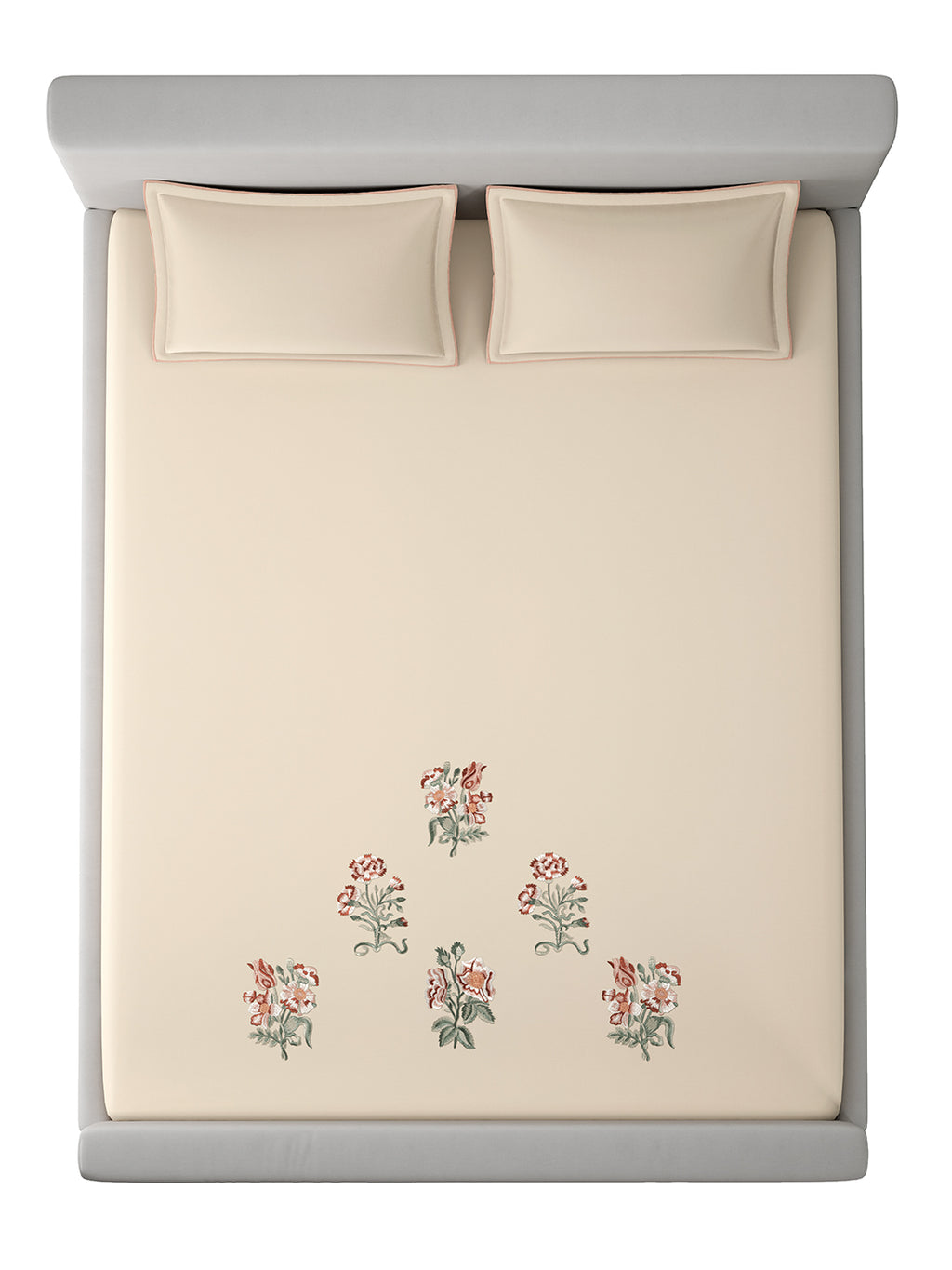 HOLLYHOCK-WHITE SAND KING BED SHEET SET
