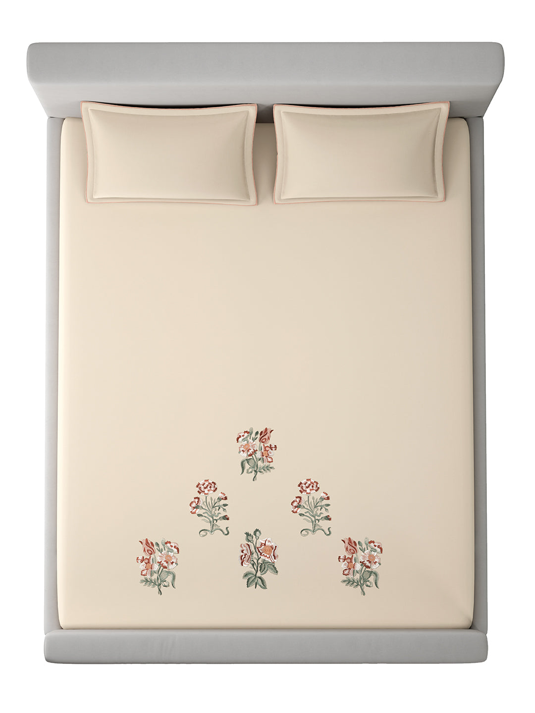 HOLLYHOCK-WHITE SAND KING BED SHEET SET