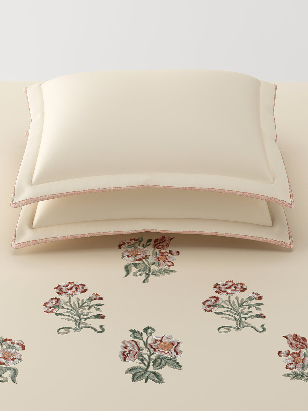 HOLLYHOCK-WHITE SAND KING BED SHEET SET
