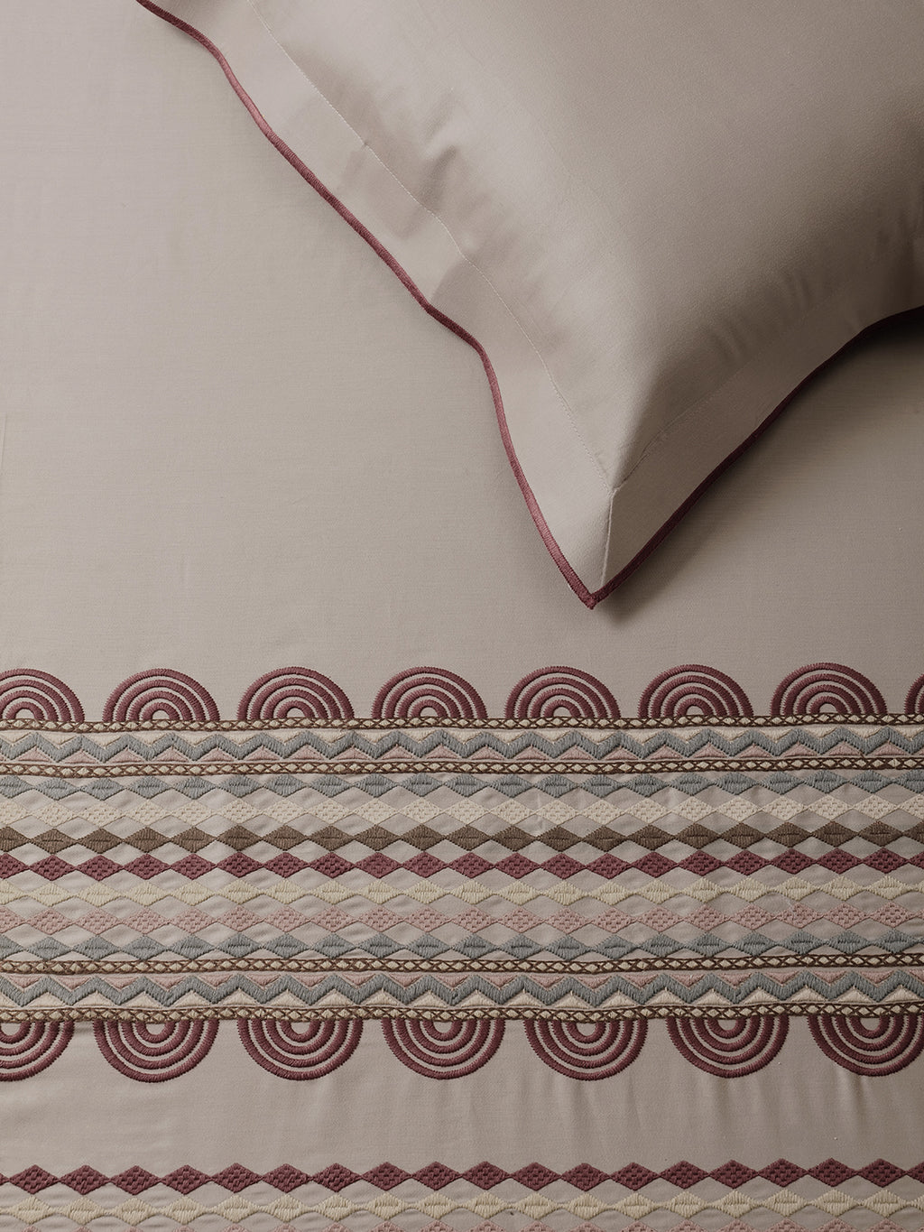 AZTEC-TAUPE KING BED SHEET SET