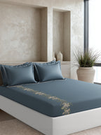FLORAL TRAIL-AZURE KING BED SHEET SET