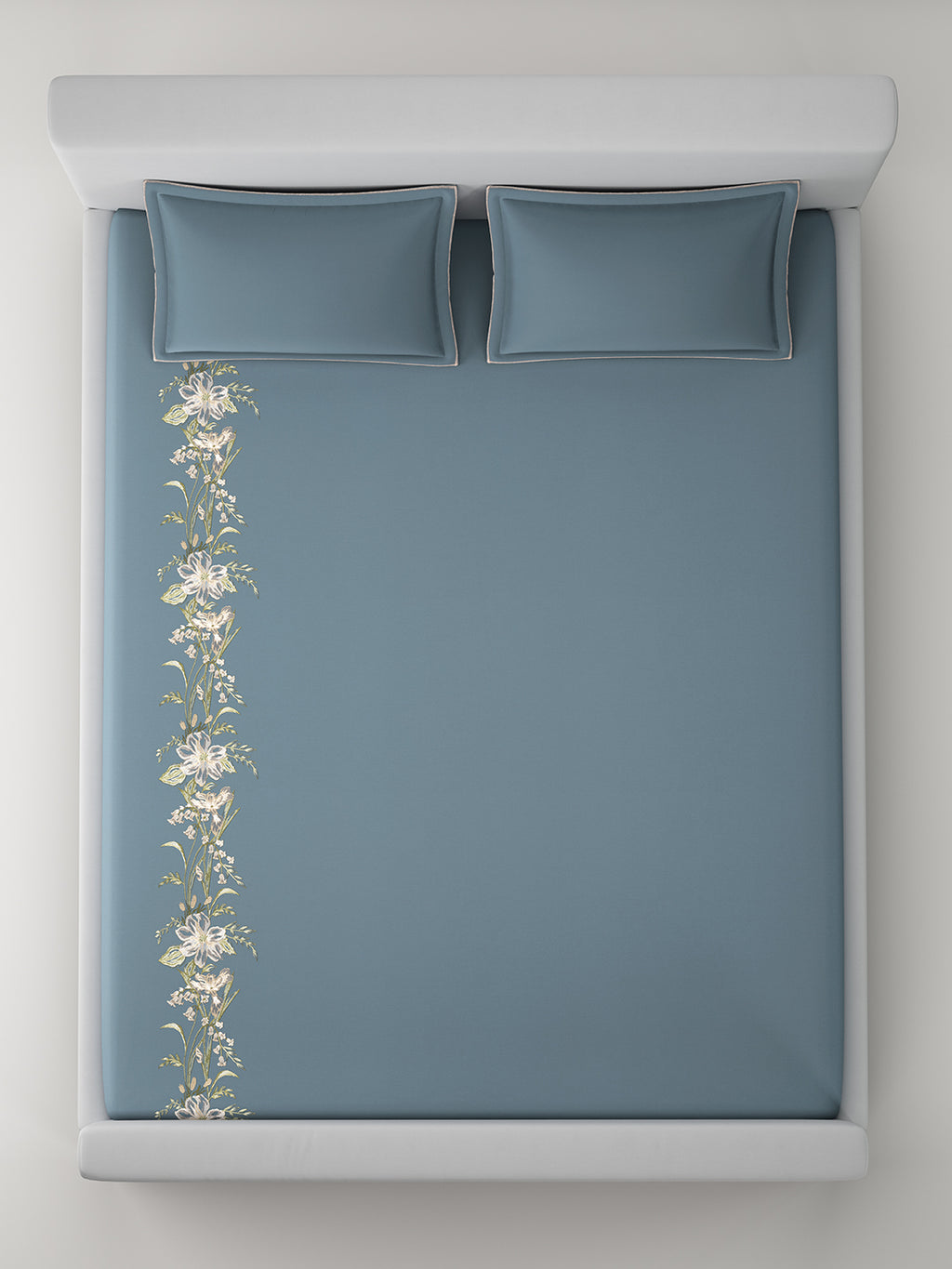 FLORAL TRAIL-AZURE KING BED SHEET SET