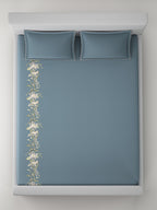FLORAL TRAIL-AZURE KING BED SHEET SET