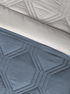 HONEYCOMB- ASHWOOD - DENIM REVERSIBLE DOUBLE COMFORTER