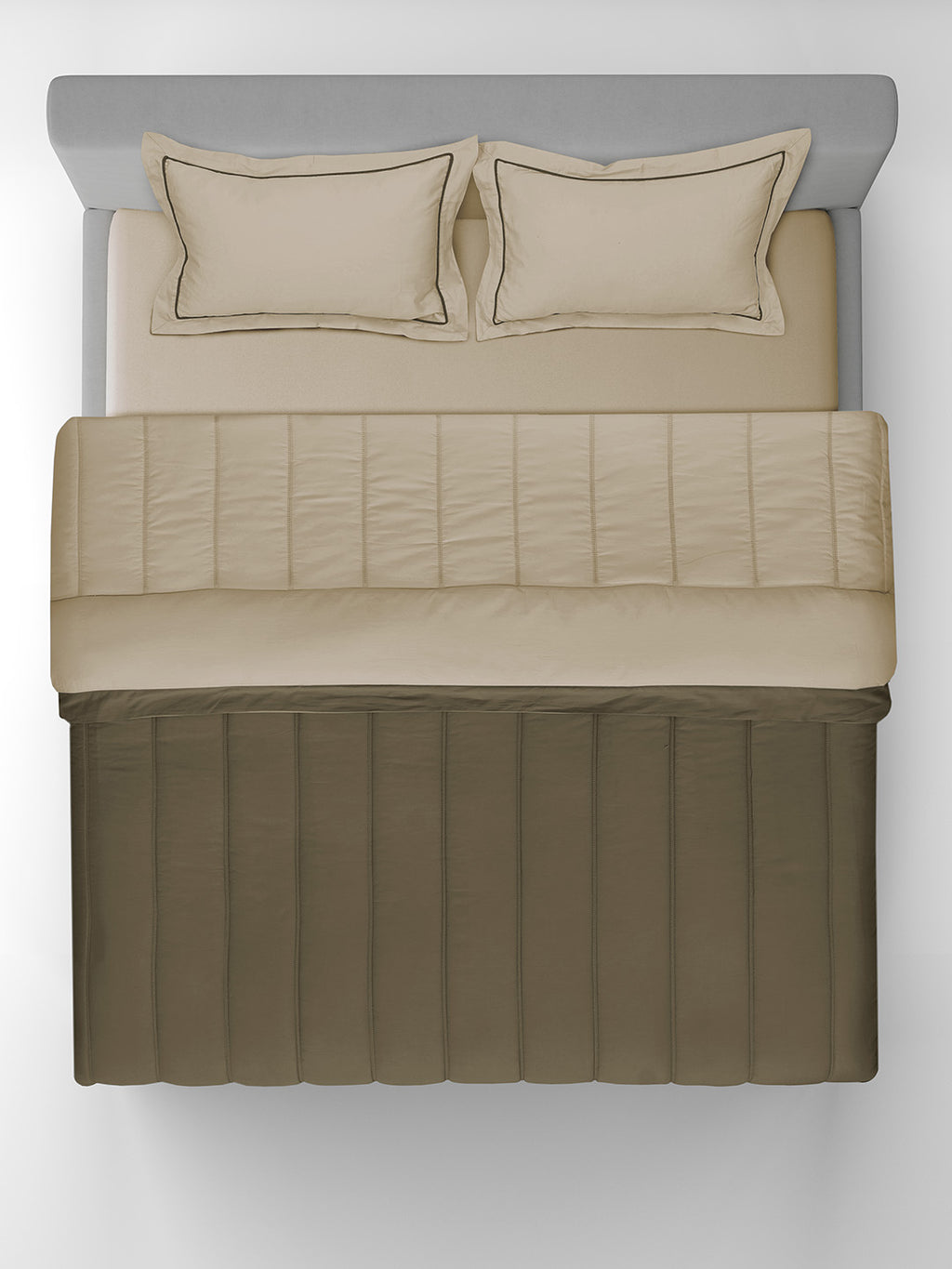 FURROW-TIMBER WOLF - SAND REVERSIBLE DOUBLE COMFORTER