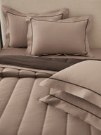 FURROW-PINE CONE - WARM TAUPE REVERSIBLE DOUBLE COMFORTER