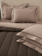 FURROW-PINE CONE - WARM TAUPE REVERSIBLE DOUBLE COMFORTER