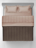 FURROW-PINE CONE - WARM TAUPE REVERSIBLE DOUBLE COMFORTER