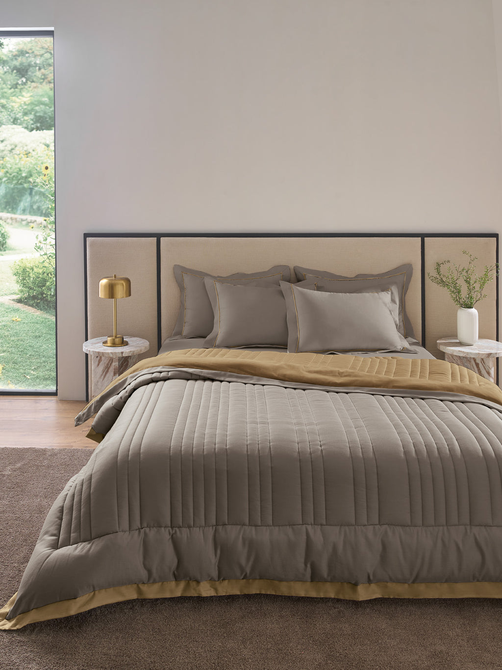 ALTROVE -SOUTHERN VINE -  MUSTARD REVERSIBLE SINGLE COMFORTER