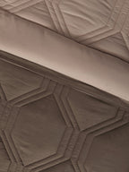 HONEYCOMB-PINE CONE - WARM TAUPE REVERSIBLE SINGLE COMFORTER