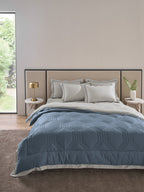HONEYCOMB- ASHWOOD - DENIM REVERSIBLE SINGLE COMFORTER
