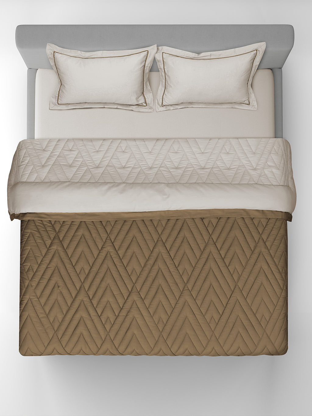 GARNET-PEBBLE - COFFEE REVERSIBLE SINGLE COMFORTER