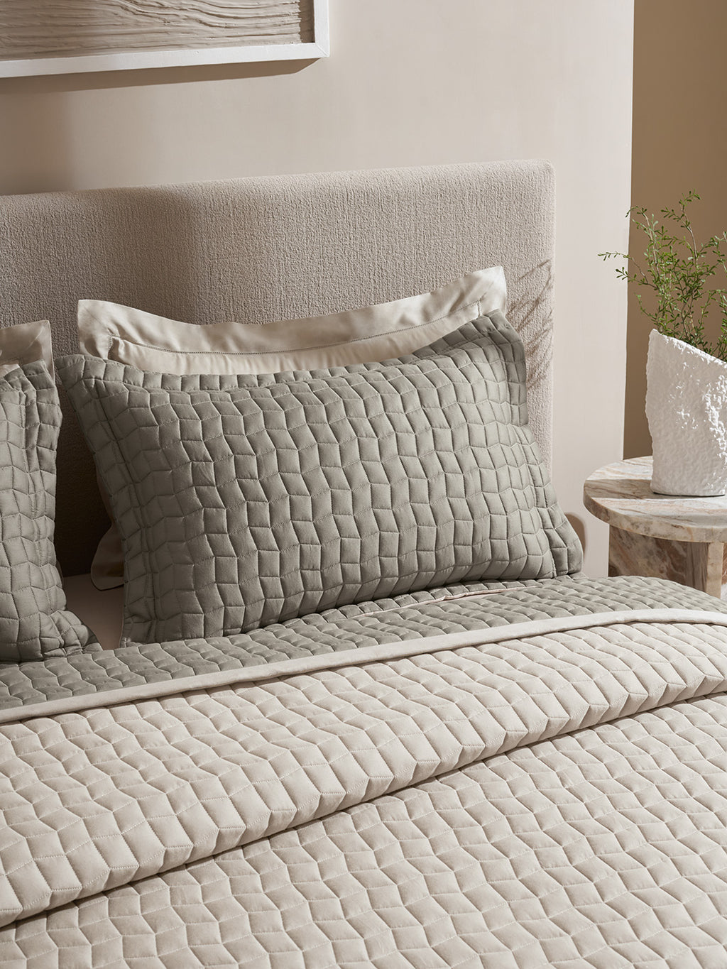 COBBLE-STONE AND CINDER DOUBLE QUILTED BED SPREAD