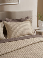 COBBLE-LINEN AND PINECONE DOUBLE QUILTED BED SPREAD