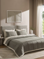 CASTLE-STONE AND CINDER DOUBLE QUILTED BED SPREAD