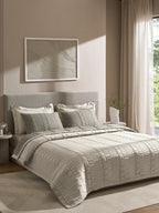 CASTLE-STONE AND CINDER DOUBLE QUILTED BED SPREAD