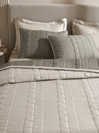 CASTLE-STONE AND CINDER DOUBLE QUILTED BED SPREAD
