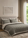 VECTRA-STONE AND CINDER DOUBLE QUILTED BED SPREAD