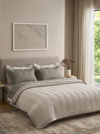 VECTRA-STONE AND CINDER DOUBLE QUILTED BED SPREAD
