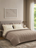 VECTRA-MARSHMALLOW AND TAUPE DOUBLE QUILTED BED SPREAD