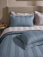 VECTRA-FADED DENIM AND ALLOY DOUBLE QUILTED BED SPREAD