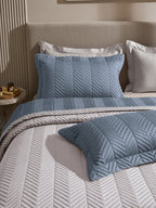 VECTRA-FADED DENIM AND ALLOY DOUBLE QUILTED BED SPREAD