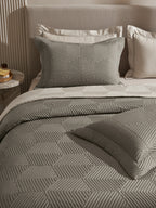 STRATA-STONE AND CINDER DOUBLE QUILTED BED SPREAD