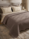 STRATA-LINEN AND PINECONE DOUBLE QUILTED BED SPREAD