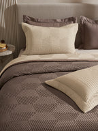 STRATA-LINEN AND PINECONE DOUBLE QUILTED BED SPREAD