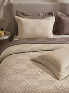 STRATA-LINEN AND PINECONE DOUBLE QUILTED BED SPREAD