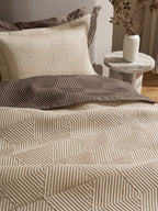 STRATA-LINEN AND PINECONE DOUBLE QUILTED BED SPREAD