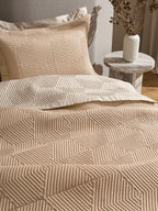 STRATA-NATURAL AND LATTE DOUBLE QUILTED BED SPREAD