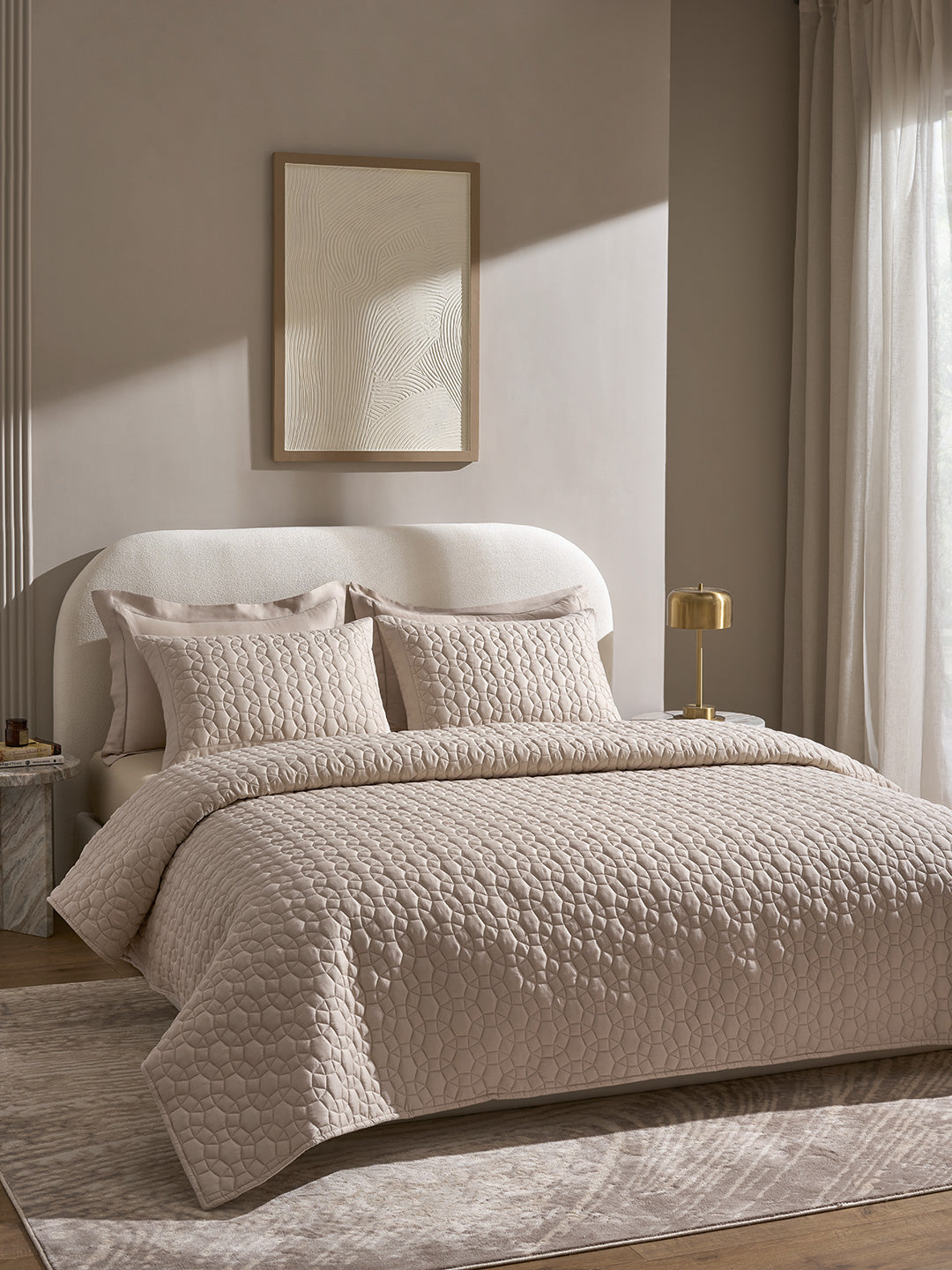 ORBIS-BISCUIT DOUBLE QUILTED BED SPREAD