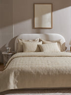 TRESTLE-WHITE SAND  DOUBLE QUILTED BED SPREAD