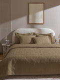 TRESTLE-MOCHA DOUBLE QUILTED BED SPREAD