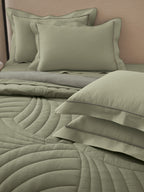 WAVE CREST-THYME  - DESERT SAGE REVERSIBLE DOUBLE COMFORTER BEDDING SET