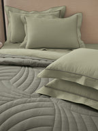 WAVE CREST-THYME  - DESERT SAGE REVERSIBLE DOUBLE COMFORTER BEDDING SET