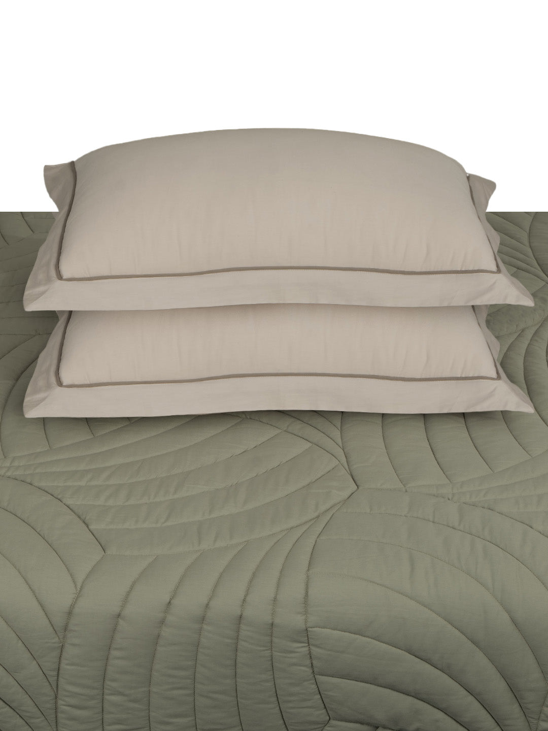 WAVE CREST-THYME  - DESERT SAGE REVERSIBLE DOUBLE COMFORTER BEDDING SET
