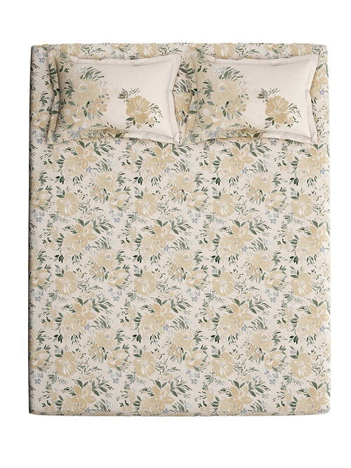 CARNATION-SAND KING BED SHEET SET