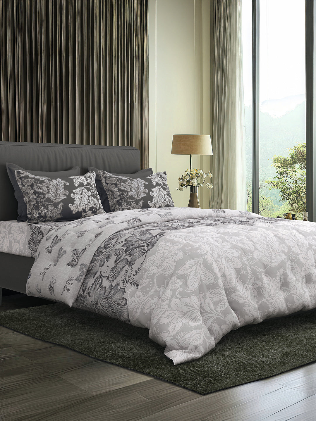 OAKLEAF-STORM GREY DOUBLE BED IN BAG