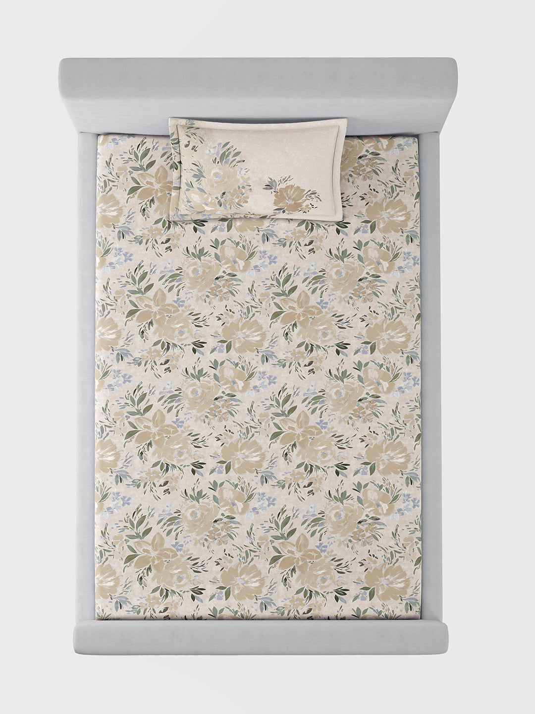 CARNATION-SAND SINGLE BED SHEET SET