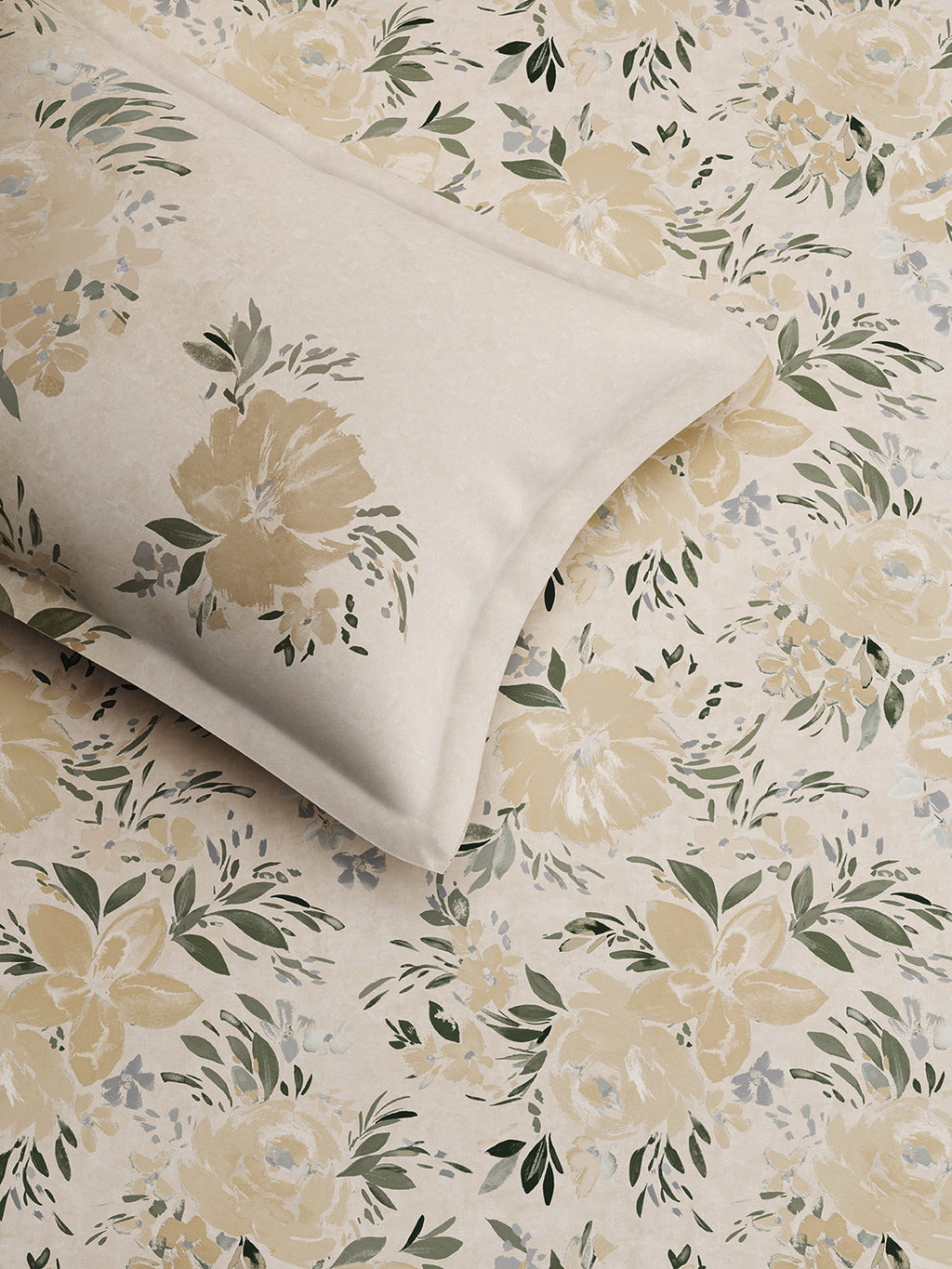 CARNATION-SAND SINGLE BED SHEET SET