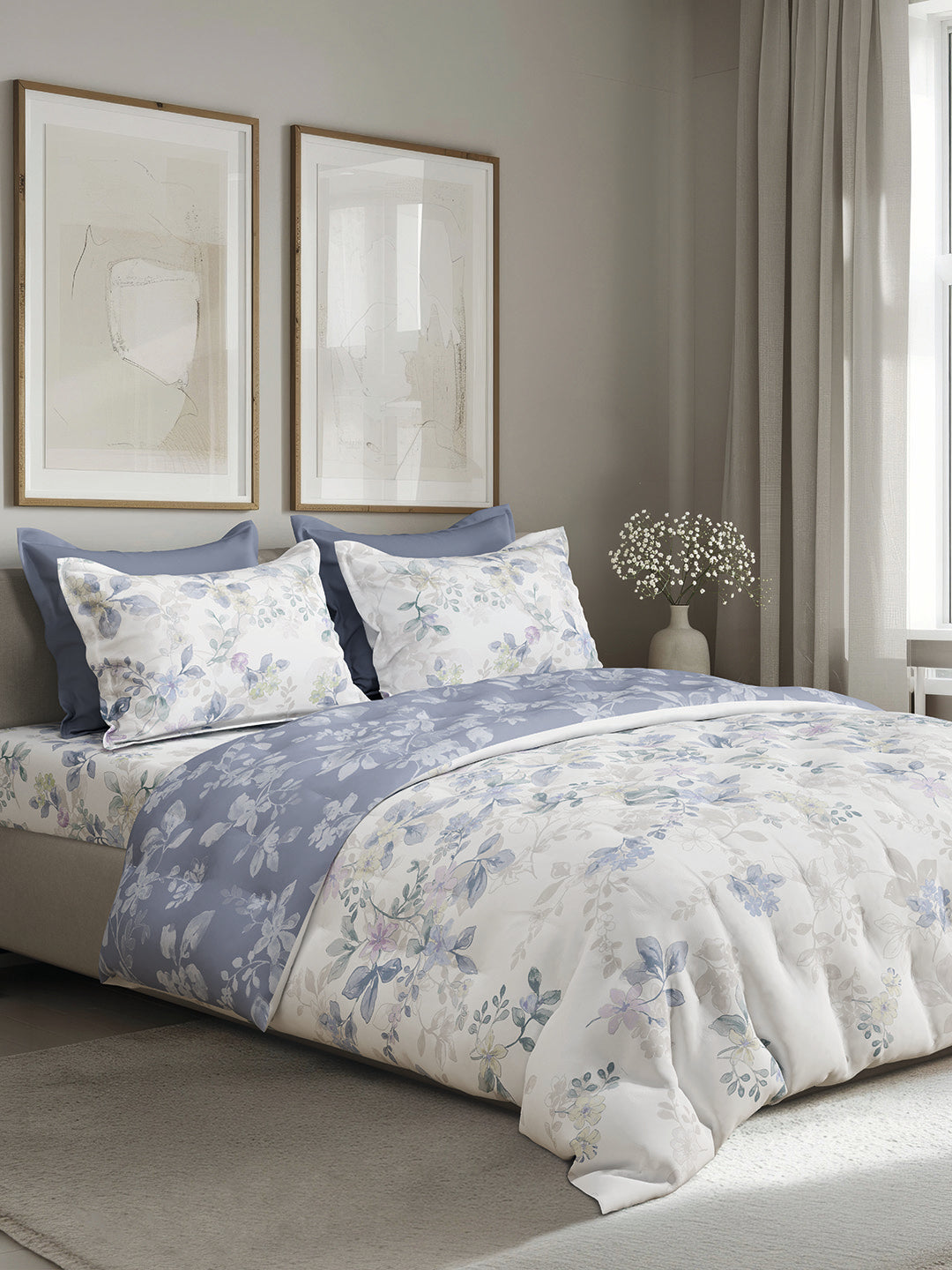WINDFLOWER-STONEWASH SINGLE BED SHEET SET