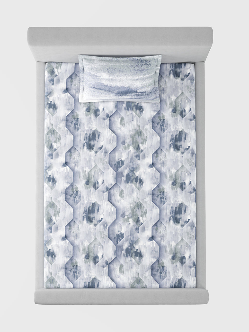 HONEYCOMB-AQUA SINGLE BED SHEET SET